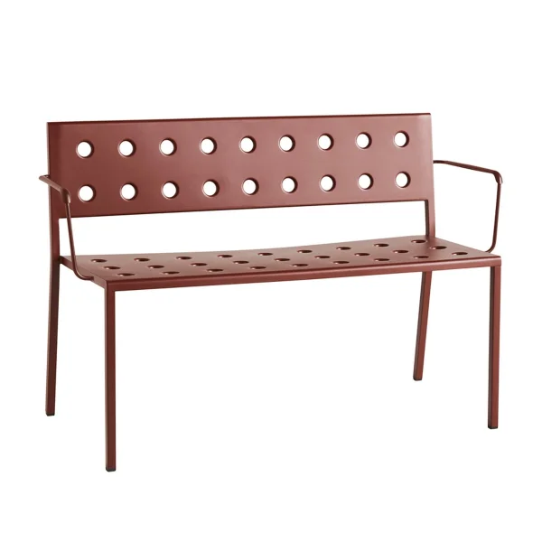 HAY Banc Balcony Dining avec accoudoirs 121x52 cm Iron red