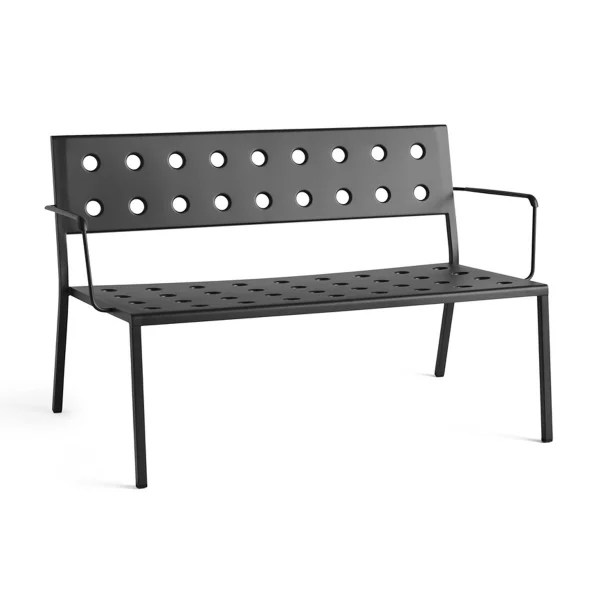HAY Banc Balcony Lounge avec accoudoirs 121,5x69 cm Anthracite