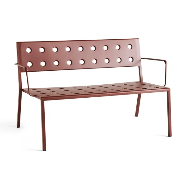 HAY Banc Balcony Lounge avec accoudoirs 121,5x69 cm Iron red