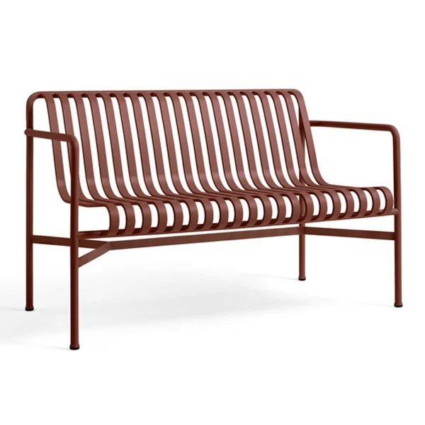 HAY Banc Palissade Dining avec accoudoirs Iron red