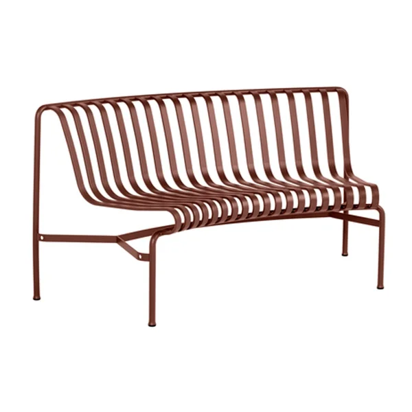 HAY Banc Palissade Dining Park avec dossier incurvé Iron red