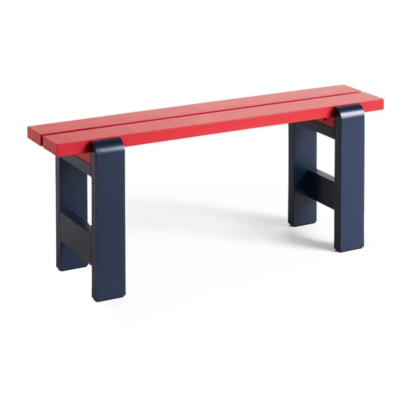 HAY Banc Weekday Duo 111x23 cm pin laqué Wine red-steel blue