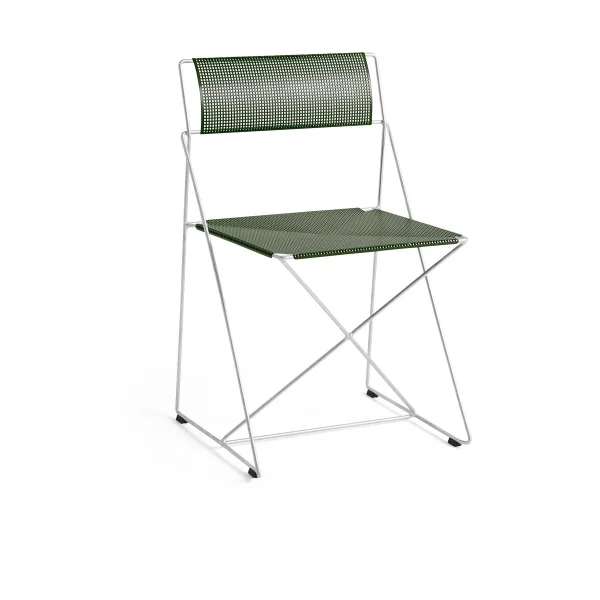 HAY Chaise X-Line Indoor Outdoor Autumn green-hot galvanised