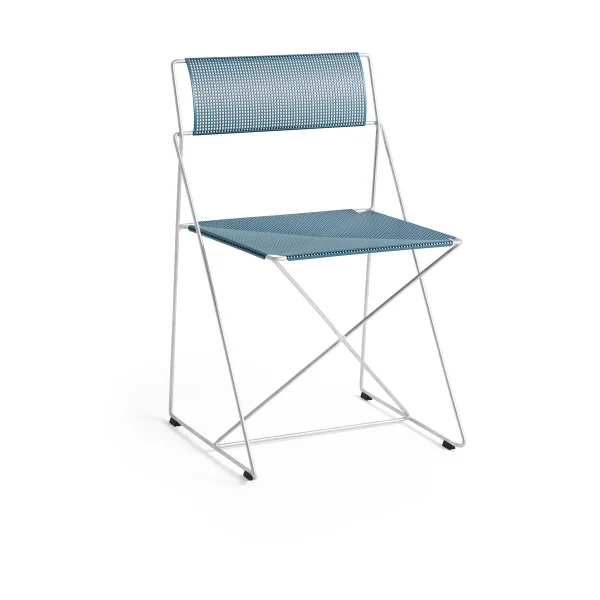 HAY Chaise X-Line Indoor Outdoor Powder blue-hot galvanised