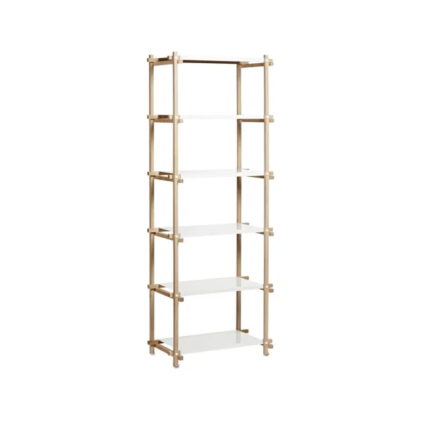 HAY Étagère Woody Column Oak-white lacquered shelf, high