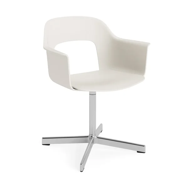 HAY Fauteuil de bureau Layout Armchair 231 Cream white aluminium poli base pivotante 4 étoiles