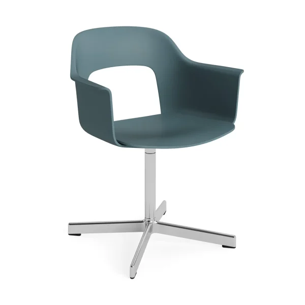 HAY Fauteuil de bureau Layout Armchair 231 Ocean aluminium poli base pivotante 4 étoiles