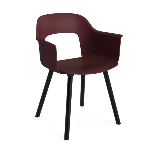 HAY Fauteuil Layout Armchair 221 Bordeaux chêne noirci