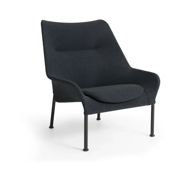 HAY Fauteuil O2 Lounge Chair Soft black acier noirci