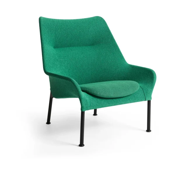 HAY Fauteuil O2 Lounge Chair Soft green acier noirci