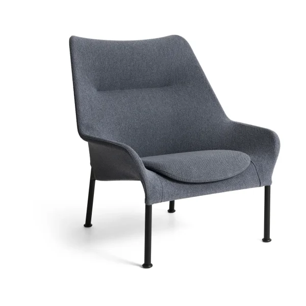 HAY Fauteuil O2 Lounge Chair Soft grey acier noirci