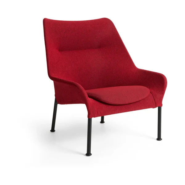 HAY Fauteuil O2 Lounge Chair Soft red acier noirci