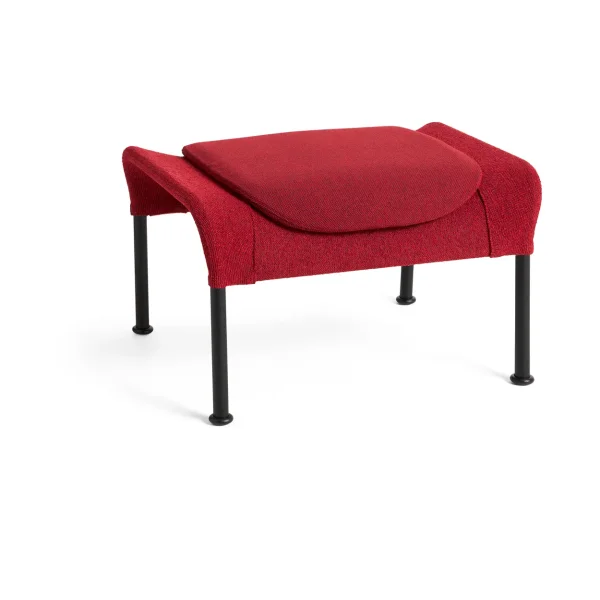 HAY Pouf O2 Ottoman Soft red acier noirci