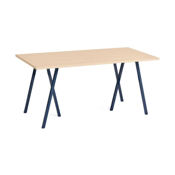 HAY Table à manger Loop Stand 77,5x160 cm Deep blue-clear lacq. oak