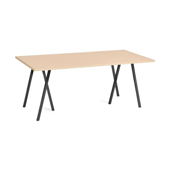 HAY Table à manger Loop Stand 87,5x180 cm Black-clear lacq. oak