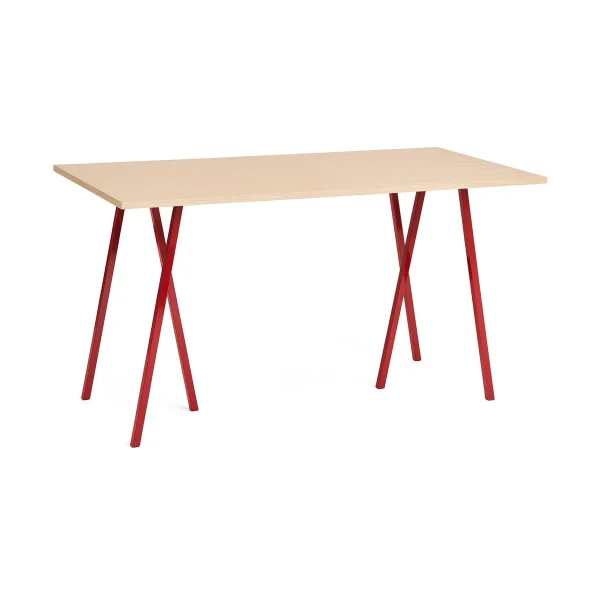 HAY Table à manger Loop Stand 87,5x180 cm Maroon red-clear lacq. oak