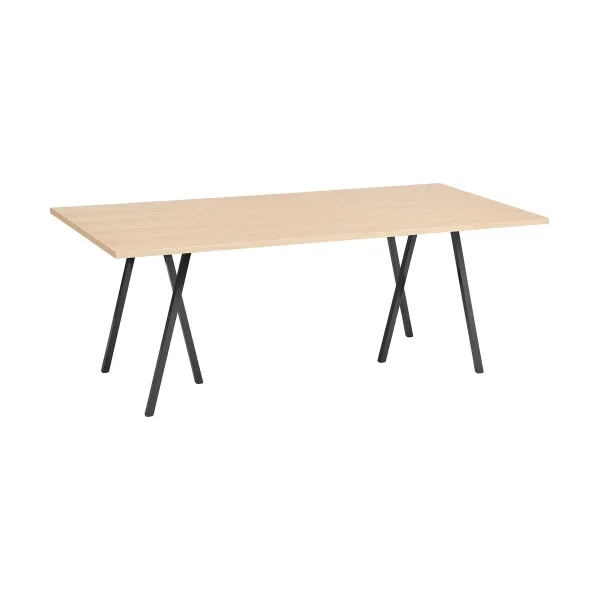 HAY Table à manger Loop Stand 92,5x200 cm Black-clear lacq. oak