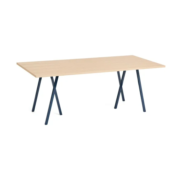 HAY Table à manger Loop Stand 92,5x200 cm Deep blue-clear lacq. oak