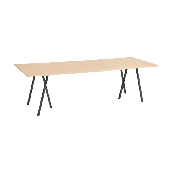 HAY Table à manger Loop Stand 92,5x250 cm Black-clear lacq. oak