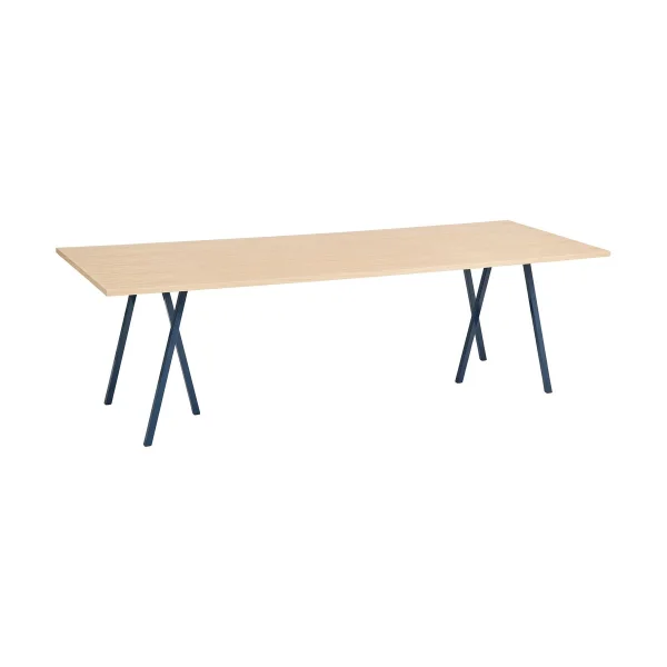 HAY Table à manger Loop Stand 92,5x250 cm Deep blue-clear lacq. oak