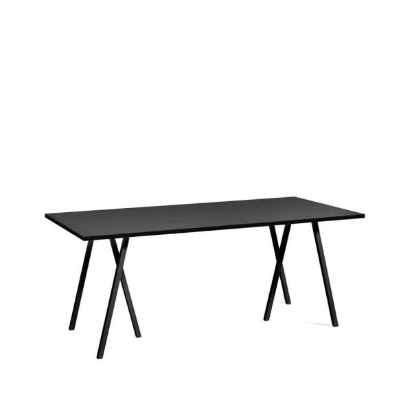 HAY Table à manger Loop Stand Black linoleum-black, 180 cm