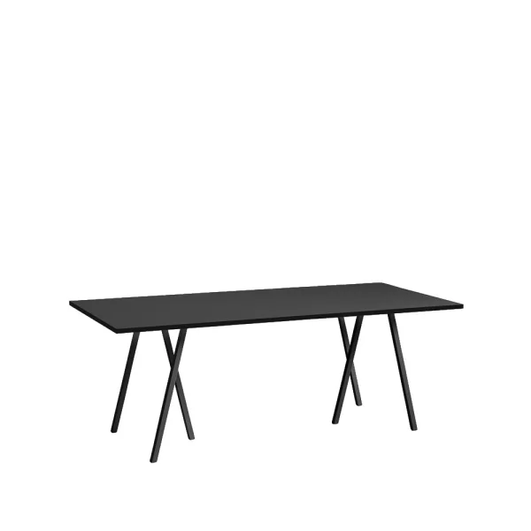 HAY Table à manger Loop Stand Black linoleum-black, 200 cm