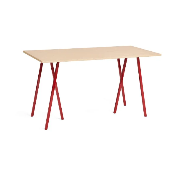 HAY Table à manger Loop Stand incl. support 87,5x180 cm Maroon red-clear lacq. oak