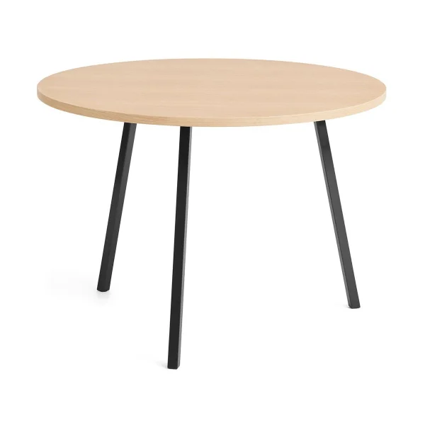 HAY Table à manger Loop Stand Ø105 cm Black-clear lacq. oak