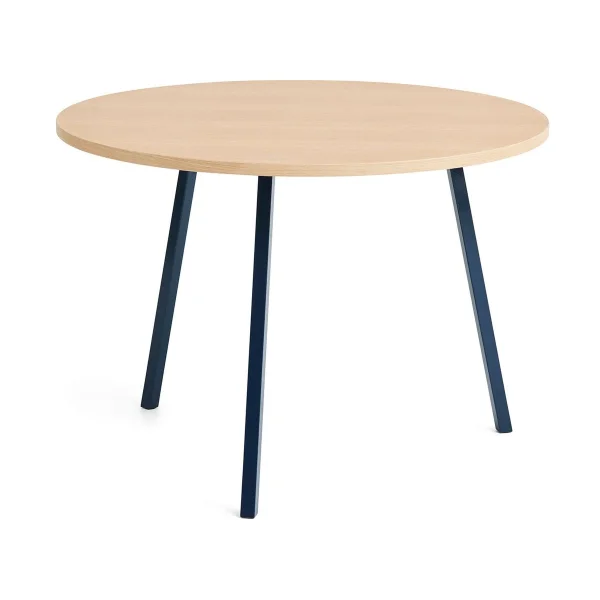 HAY Table à manger Loop Stand Ø105 cm Deep blue-clear lacq. oak