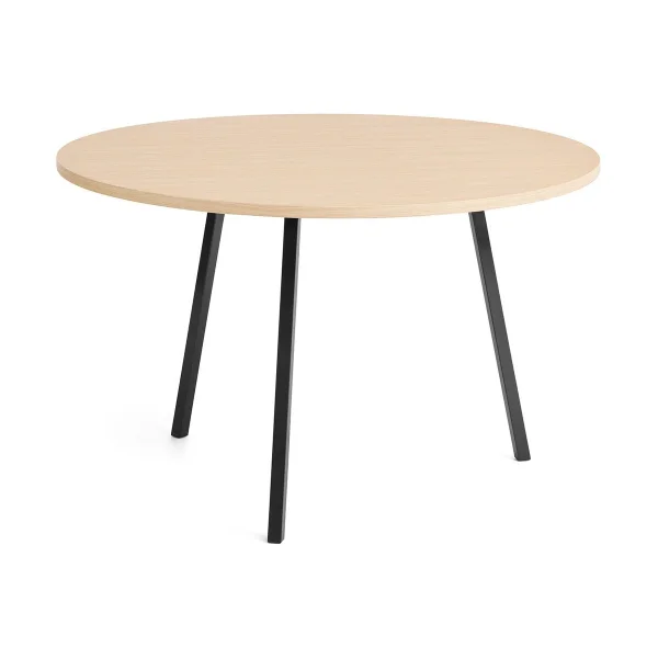 HAY Table à manger Loop Stand Ø120 cm Black-clear lacq. oak