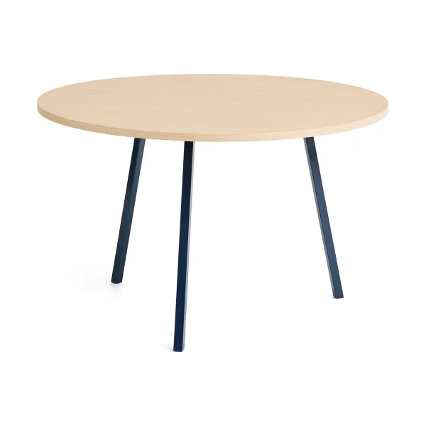 HAY Table à manger Loop Stand Ø120 cm Deep blue-clear lacq. oak