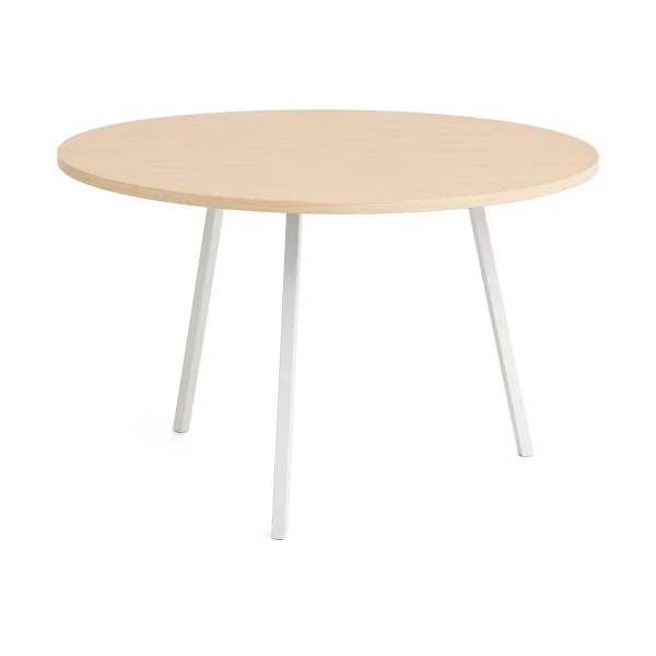 HAY Table à manger Loop Stand Ø120 cm White-clear lacq. oak