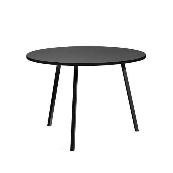 HAY Table à manger ronde Loop Stand Black linoleum-black, Ø105 cm