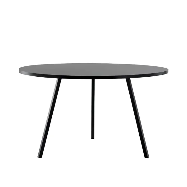 HAY Table à manger ronde Loop Stand Black linoleum-black, Ø120 cm