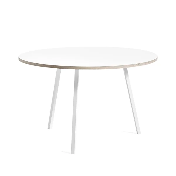 HAY Table à manger ronde Loop Stand White laminate-white, Ø120 cm