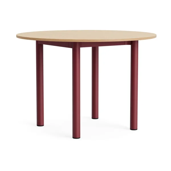HAY Table Annex Round Laiton laqué Barn Red Aluminium, Ø110 cm