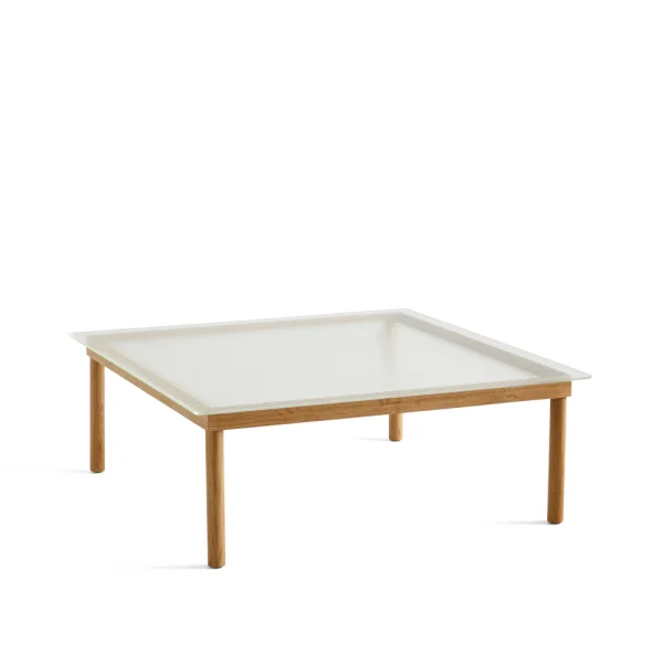 HAY Table basse Kofi Oak-ribbed glass, 100 cm