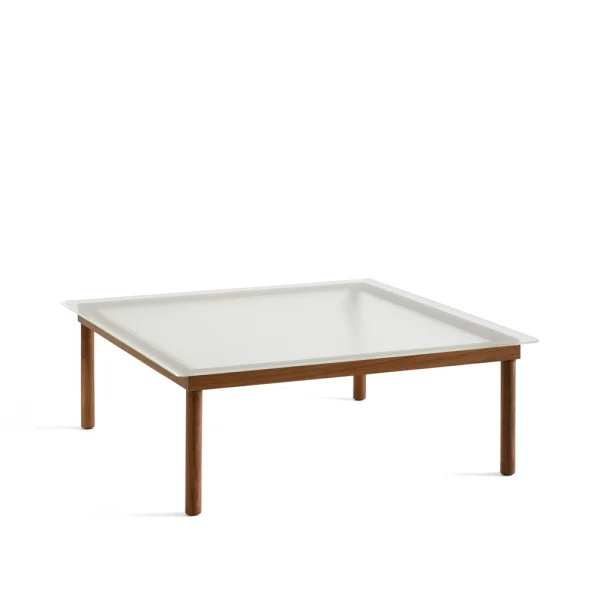 HAY Table basse Kofi Walnut-ribbed glass, 100 cm