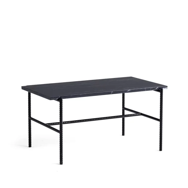 HAY Table basse Rebar 80x49x40,5 cm Black marble-black