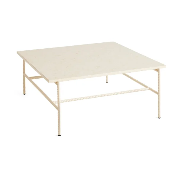 HAY Table basse Rebar 80x84x33 cm Beige marble-alabaster