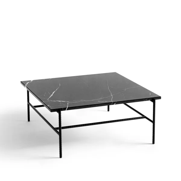 HAY Table basse Rebar 80x84x33 cm Black marble-black