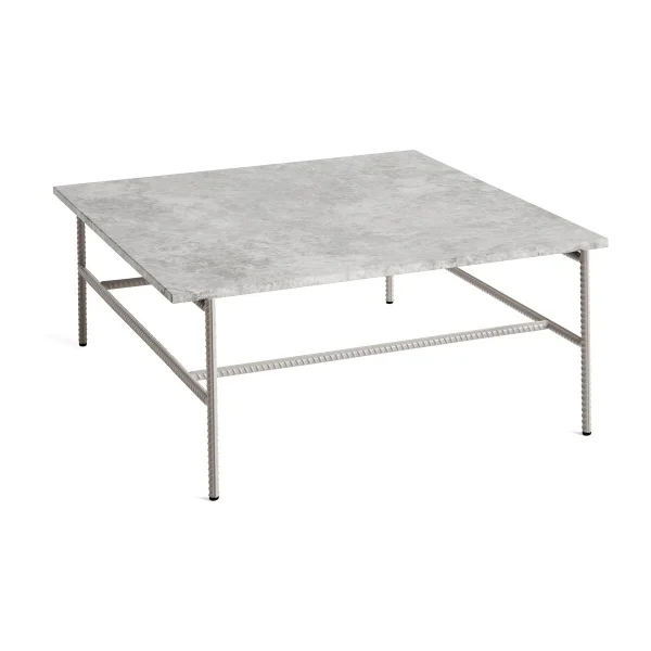 HAY Table basse Rebar 80x84x33 cm Grey marble-fossil