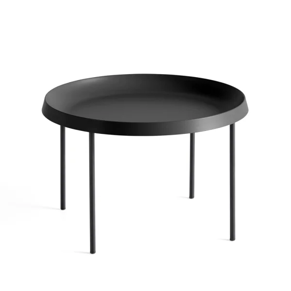 HAY Table basse Tulou Black, Ø55 cm