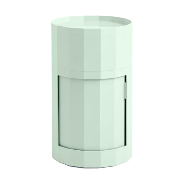 HAY Table d'appoint Facet Cabinet high pieds/roues 66 cm Soft mint