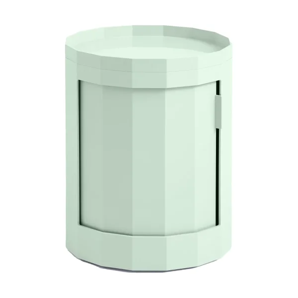 HAY Table d'appoint Facet Cabinet low pieds/roues 49 cm Soft mint