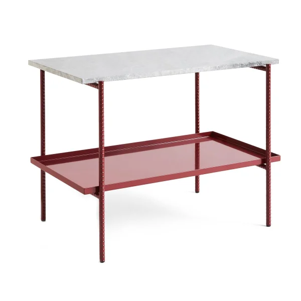 HAY Table d'appoint Rebar 75x44x55 cm Grey marble-barn red