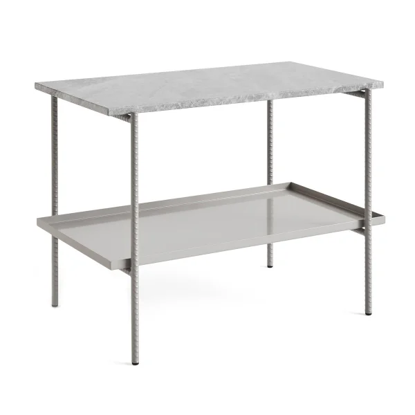 HAY Table d'appoint Rebar 75x44x55 cm Grey marble-fossil