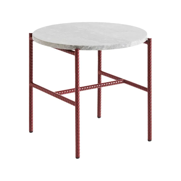 HAY Table d'appoint Rebar Ø45 cm Grey marble-barn red