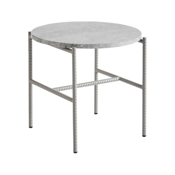 HAY Table d'appoint Rebar Ø45 cm Grey marble-fossil