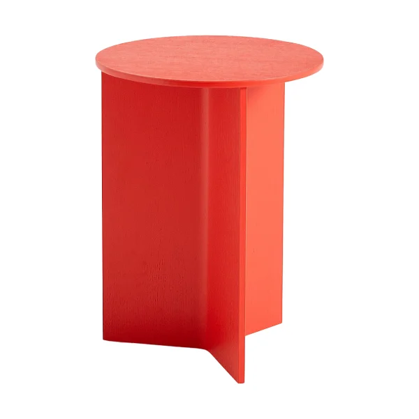 HAY Table d'appoint Slit high Ø35 cm Candy red lacquered oak